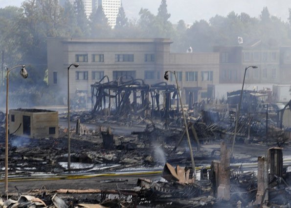Imagem de parte do incêndio, em 2008. Foto: Andrew Gombert/Reuters